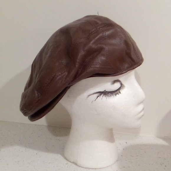 Vintage Brown Leather Patchwork Driving Cap - Picture 4 of 12